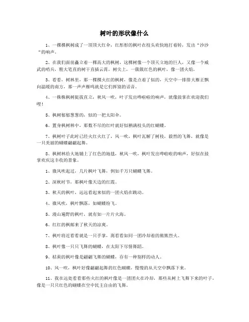 树叶的形状像什么