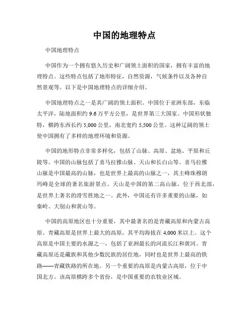 中国的地理特点