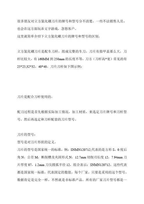 立方氮化硼刀片牌号与型号的区别