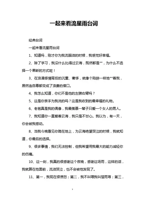 一起来看流星雨台词