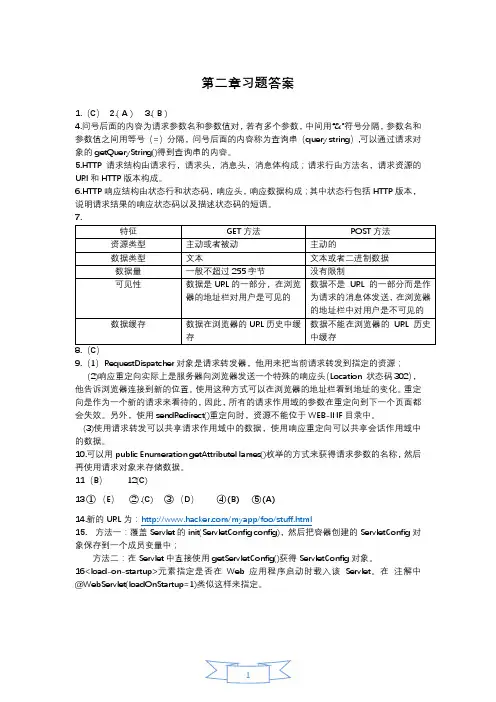 JAVA_WEB第二章习题