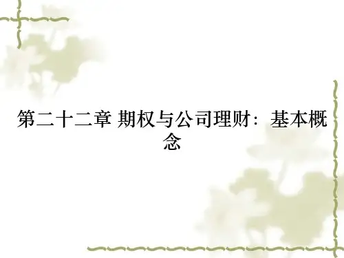 第二十二章 期权与公司理财：基本概念