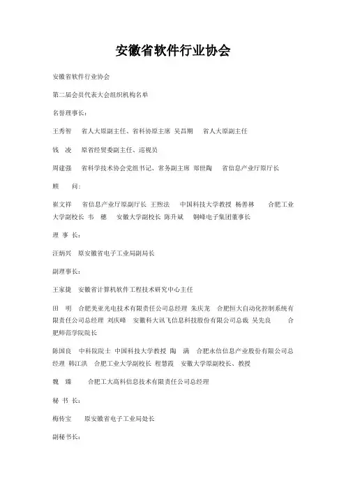 安徽省软件行业协会
