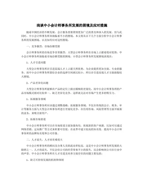 浅谈中小会计师事务所发展的困境及应对措施