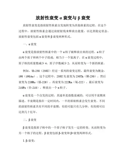放射性衰变α衰变与β衰变