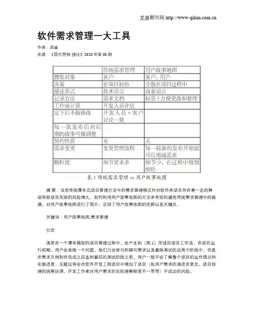 软件需求管理一大工具