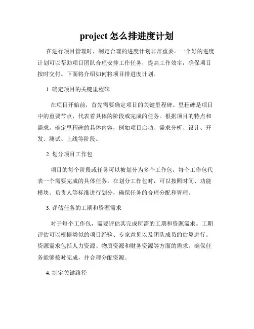 project怎么排进度计划