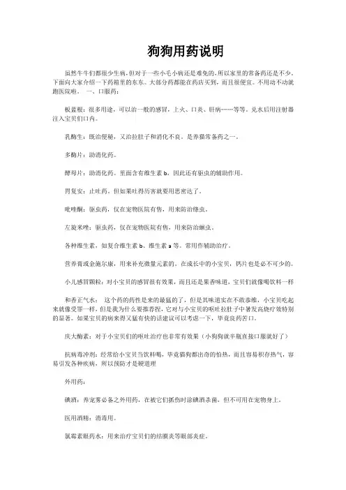 狗狗用药说明
