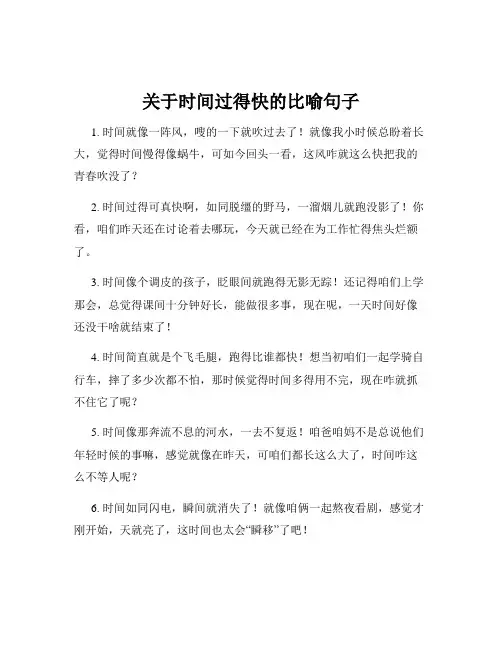 关于时间过得快的比喻句子