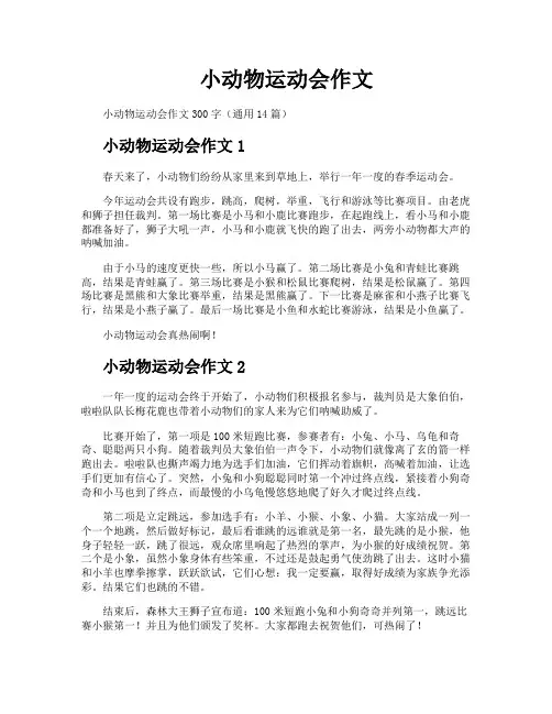 小动物运动会作文