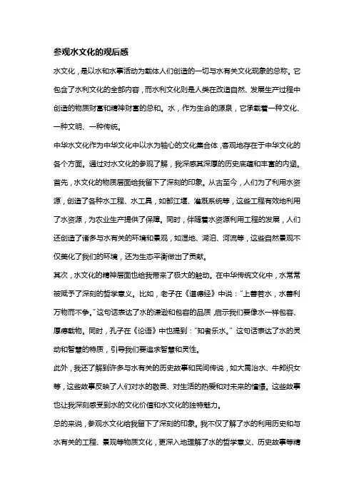 参观水文化的观后感
