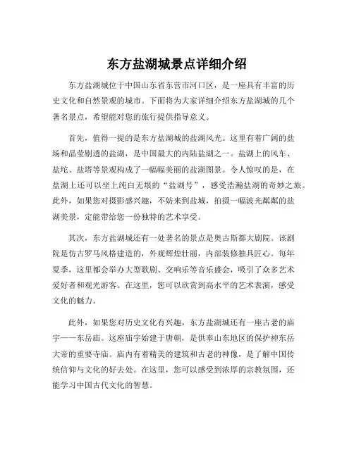 东方盐湖城景点详细介绍