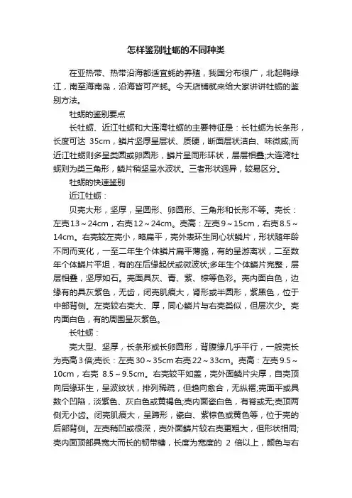 怎样鉴别牡蛎的不同种类