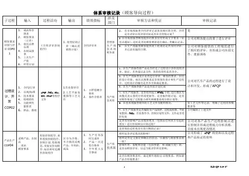 01-02体系审核-顾客导向过程检查表