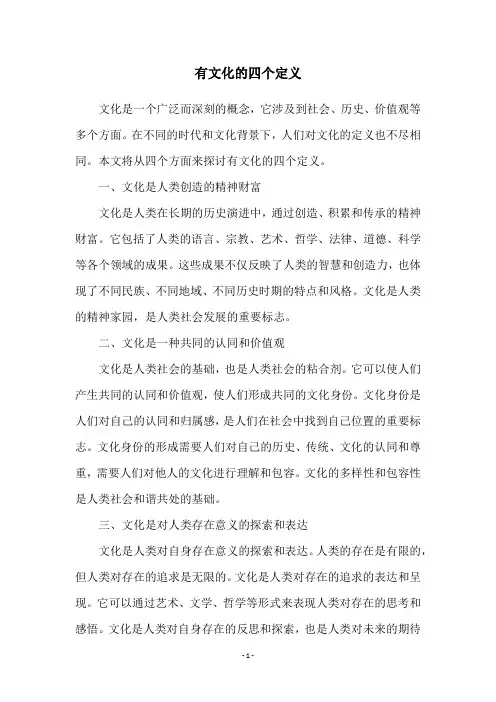 有文化的四个定义
