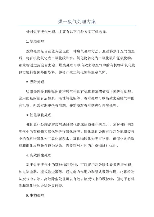 烘干废气处理方案