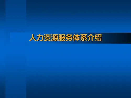 人力资源服务体系介绍(PPT 45页)