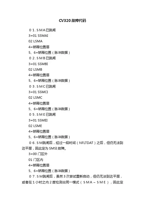 CV320故障代码