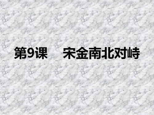 第9课    宋金南北对峙