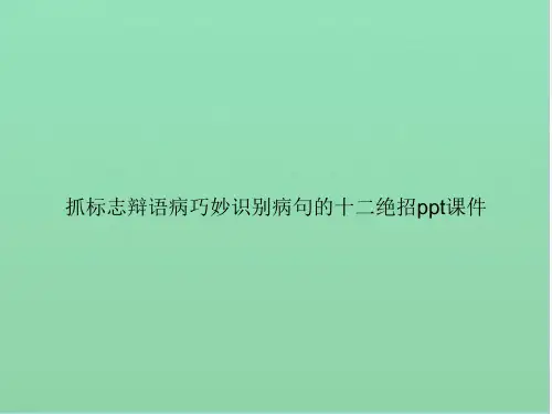 抓标志辩语病巧妙识别病句的十二绝招ppt