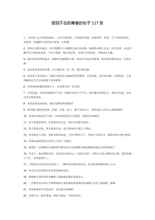 致回不去的青春的句子