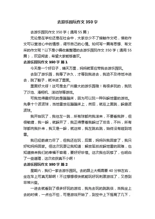 去游乐园玩作文350字