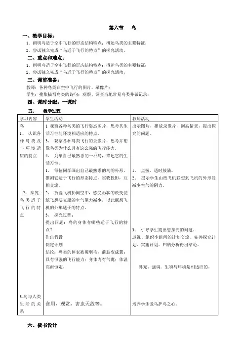 鸟教案-公开课教学设计