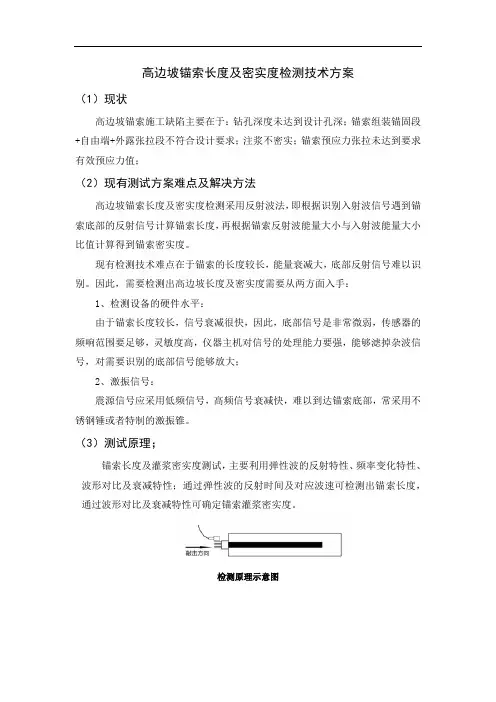 高边坡锚索长度及密实度检测技术方案