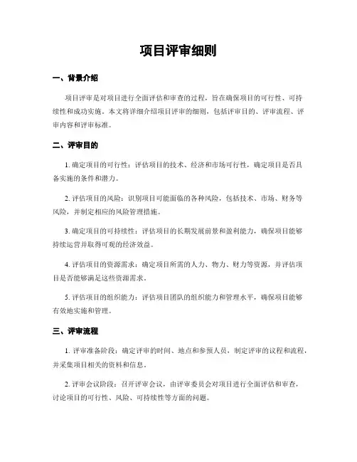 项目评审细则