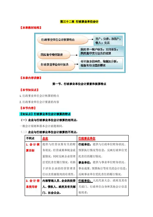 第32章行政事业单位会计-第一节行政事业单位会计要素和核算特点(一)