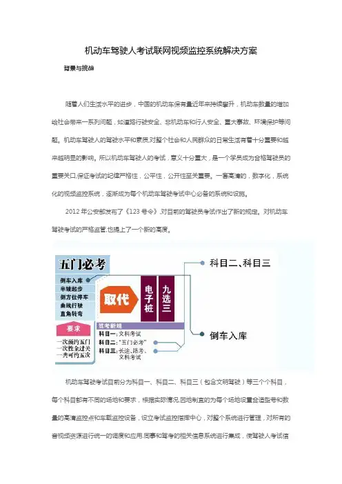 机动车驾驶人考试联网视频监控系统解决方案