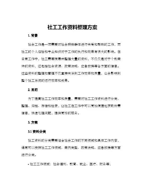 社工工作资料整理方案