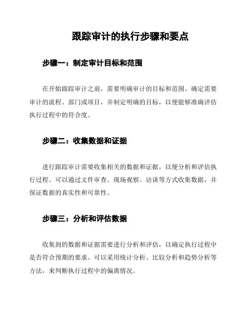 跟踪审计的执行步骤和要点
