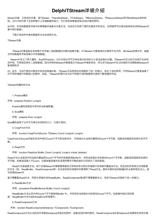 DelphiTStream详细介绍