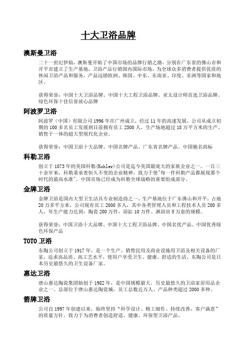 十大品牌