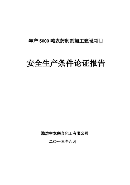 (安全生产)安全条件论证范本