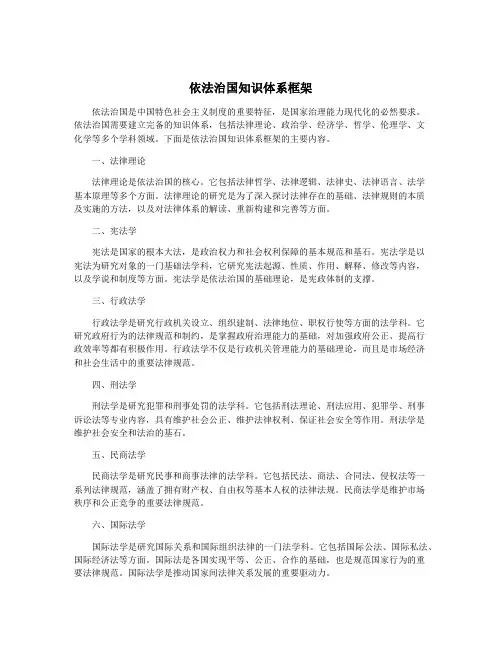 依法治国知识体系框架