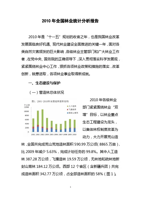 2010年全国林业统计分析报告