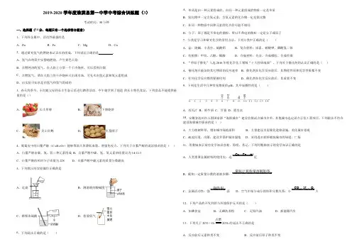2019-2020学年度淮滨县第一中学中考综合训练试题(3)(无答案)