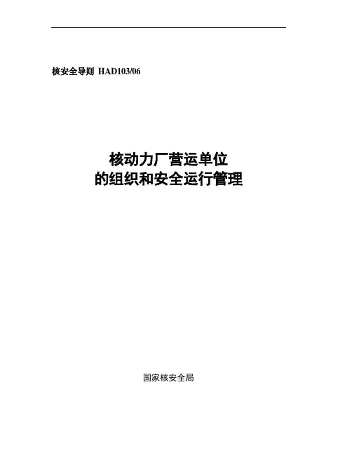 核安全导则HAD10306