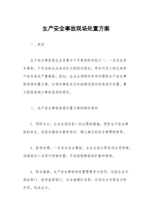 生产安全事故现场处置方案