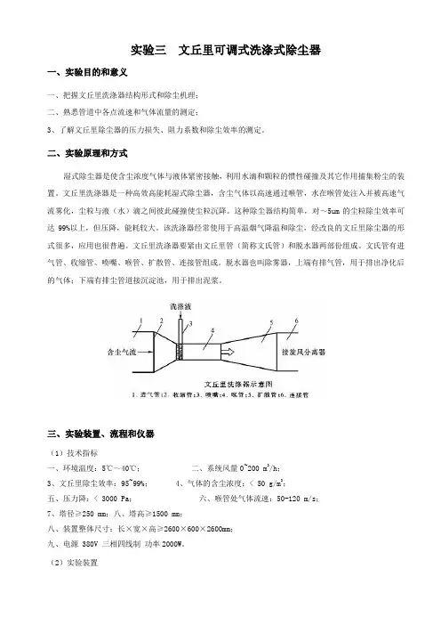 文丘里可调式洗涤式除尘器