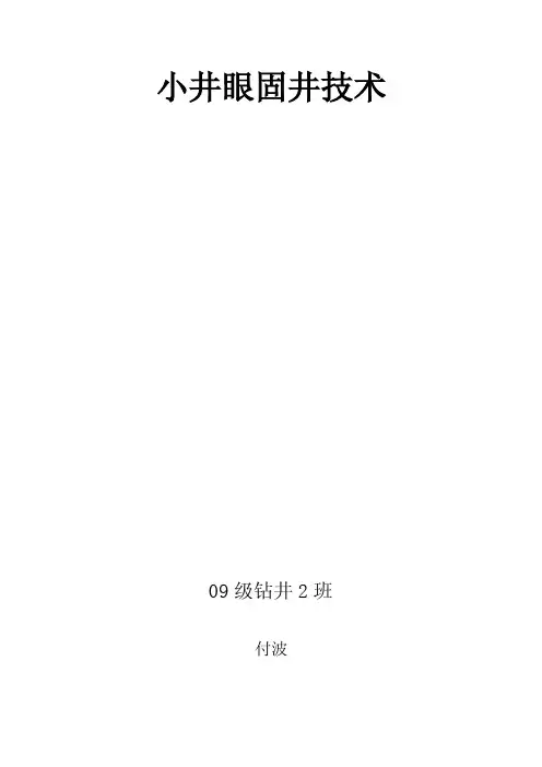 小井眼固井技术