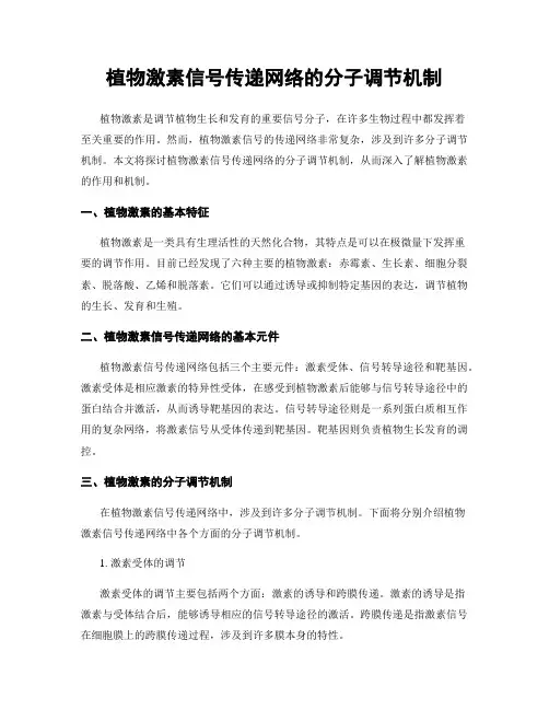 植物激素信号传递网络的分子调节机制
