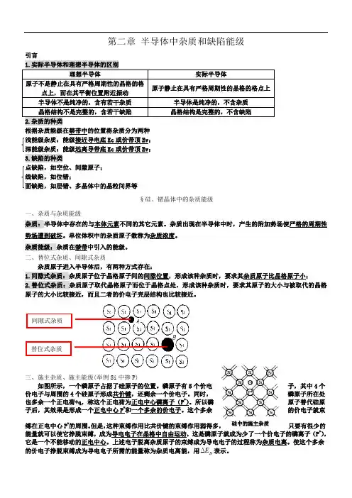 第二章半导体中的杂质和缺陷能级