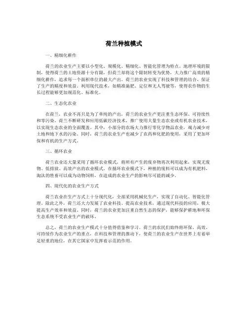 荷兰种植模式