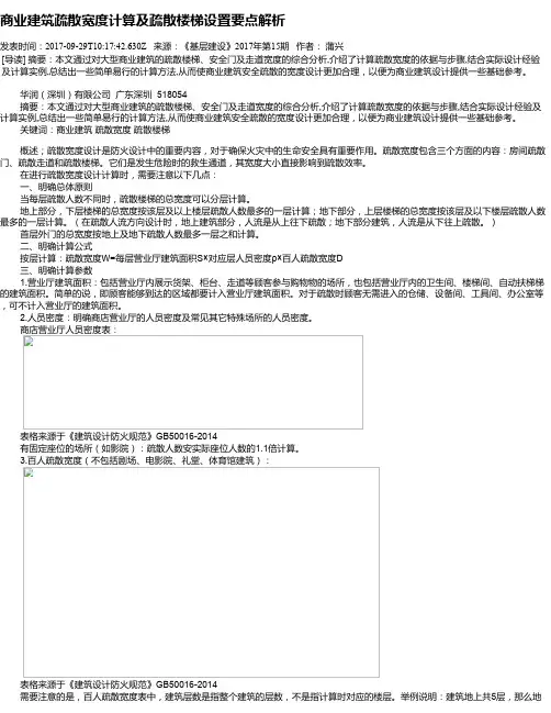 商业建筑疏散宽度计算及疏散楼梯设置要点解析