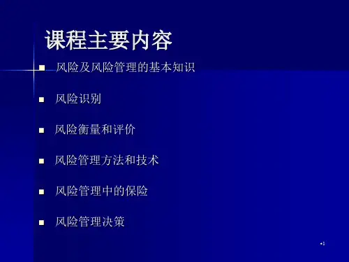 风险管理风险管理概述课件