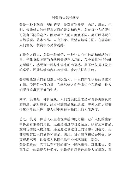 对美的认识和感受