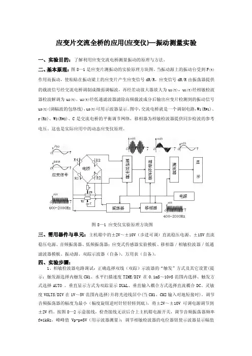 应变片交流全桥的应用（应变仪）—振动测量实验